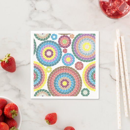 Farbenfrohe, zentrierte Kinder Party Serviette (Beispiel)