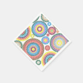 Farbenfrohe, zentrierte Kinder Party Serviette (Ecke)