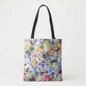 Farbenfrohe zerbrochene Keramik-Wandbild sehr unge Tasche (Vorderseite)