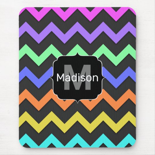 Farbenfrohe Zickzack Coole Summer Fun Muster Monog Mousepad (Vorne)