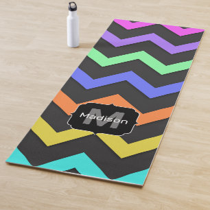 Farbenfrohe Zickzack Coole Summer Fun Muster Monog Yogamatte