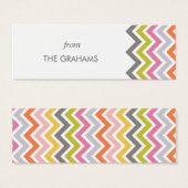 Farbenfrohe Zickzack Geschenketiketten (Vorne & Hinten)