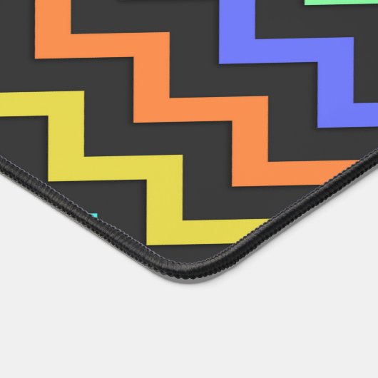 Farbenfrohe Zickzack lebendige Coole Retro-Fun-Mus Schreibtischunterlage (Ecke)