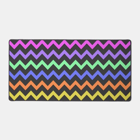 Farbenfrohe Zickzack lebendige Coole Retro-Fun-Mus Schreibtischunterlage (Vorderseite)