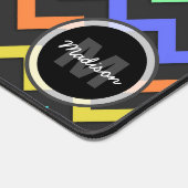 Farbenfrohe Zickzack lebendige Coole Retro-Monogra Schreibtischunterlage (Ecke)