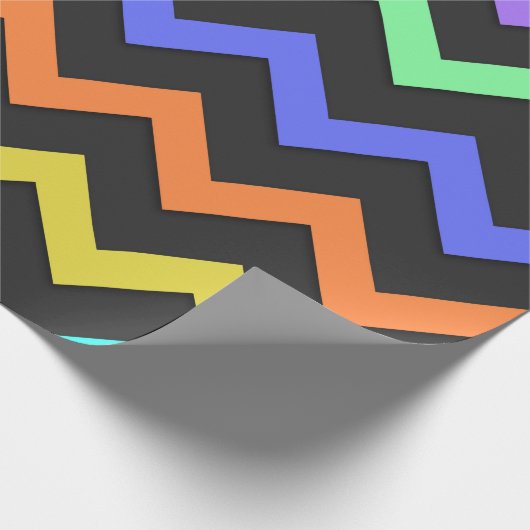 Farbenfrohe Zickzack lebendige Coole Sommerkulisse Geschenkpapier (Ecke)