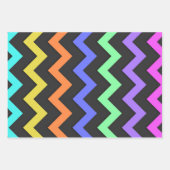 Farbenfrohe Zickzack lebendige Coole Sommerkulisse Geschenkpapier Set (Vorderseite 2)