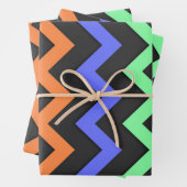 Farbenfrohe Zickzack lebendige Coole Sommerkulisse Geschenkpapier Set (Beispiel)