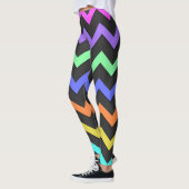 Farbenfrohe Zickzack lebendige Coole Sommerkulisse Leggings (Links)