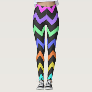 Farbenfrohe Zickzack lebendige Coole Sommerkulisse Leggings