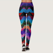 Farbenfrohe Zickzack moderne Leder #10 Leggings (Rückseite)