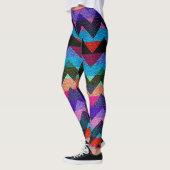 Farbenfrohe Zickzack moderne Leder #10 Leggings (Links)