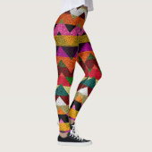 Farbenfrohe Zickzack moderne Leder #11 Leggings (Rechts)