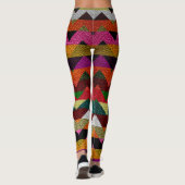 Farbenfrohe Zickzack moderne Leder #11 Leggings (Rückseite)