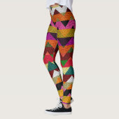 Farbenfrohe Zickzack moderne Leder #11 Leggings (Links)