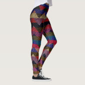 Farbenfrohe Zickzack moderne Leder #18 Leggings (Rechts)