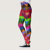 Farbenfrohe Zickzack moderne Leder #21 Leggings (Links)