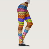 Farbenfrohe Zickzack moderne Leder #25 Leggings (Rechts)