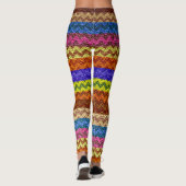 Farbenfrohe Zickzack moderne Leder #25 Leggings (Rückseite)