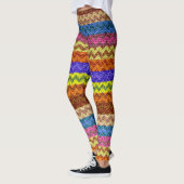 Farbenfrohe Zickzack moderne Leder #25 Leggings (Links)