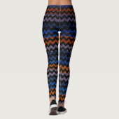 Farbenfrohe Zickzack moderne Leder #28 Leggings (Rückseite)