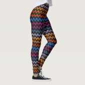 Farbenfrohe Zickzack Musterschablone Leggings (Rechts)