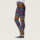 Farbenfrohe Zickzack Musterschablone Leggings (Links)