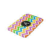 Farbenfrohe Zickzack Zickzack-Muster Badematte (Schrägansicht)