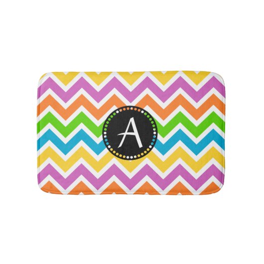 Farbenfrohe Zickzack Zickzack-Muster Badematte (Vorderseite)