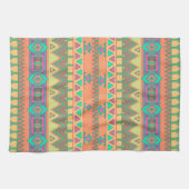 Farbenfrohe Zickzack Zig Zag Tribal Aztec Ikat Mus Handtuch (Horizontal)