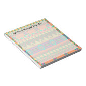 Farbenfrohe Zickzack Zig Zag Tribal Aztec Ikat Mus Notizblock (angewinkelt)