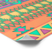 Farbenfrohe Zickzack Zig Zag Tribal Aztec Ikat Mus Poster (Ecke)