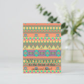 Farbenfrohe Zickzack Zig Zag Tribal Aztec Ikat Mus Postkarte (Stehend Vorderseite)