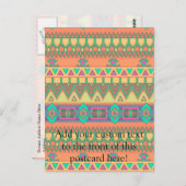Farbenfrohe Zickzack Zig Zag Tribal Aztec Ikat Mus Postkarte (Vorne/Hinten)