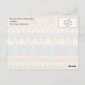 Farbenfrohe Zickzack Zig Zag Tribal Aztec Ikat Mus Postkarte (Rückseite)