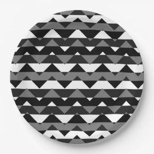Farbenfrohe Zickzack Zigzag Muster #11 Pappteller