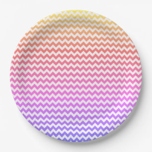 Farbenfrohe Zickzack Zigzag Muster #133 Pappteller