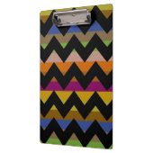 Farbenfrohe Zickzack Zigzag Muster 2 Klemmbrett (Links)