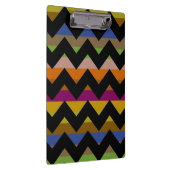 Farbenfrohe Zickzack Zigzag Muster 2 Klemmbrett (Rechts)