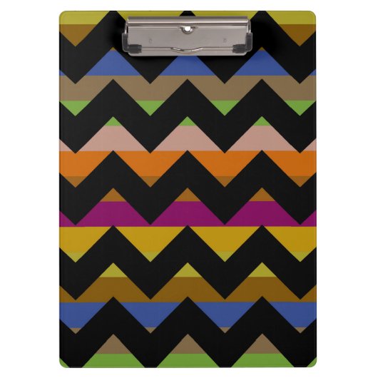 Farbenfrohe Zickzack Zigzag Muster 2 Klemmbrett (Vorderseite)