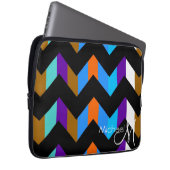 Farbenfrohe Zickzack Zigzag Muster Custom Monogram Laptopschutzhülle (Vorne Rechts)