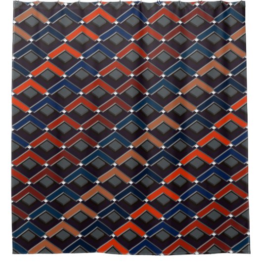 Farbenfrohe Zickzag Duschvorhang (Vorderseite)