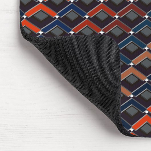 Farbenfrohe Zickzag Karo-Stepptau Mousepad (Ecke)