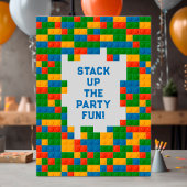 Farbenfrohe Ziegelburg Geburtstagsgestaltung Einladung