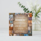 Farbenfrohe Ziegelsteine Rustikales Party einladen Einladung (Stehend Vorderseite)