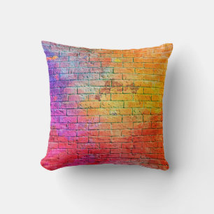 Farbenfrohe Ziegelwand Hintergrundwand,Farbe,Hinte Kissen