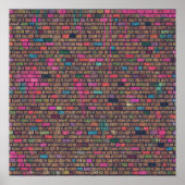 Farbenfrohe Ziegelwand Textur Poster (Vorne)