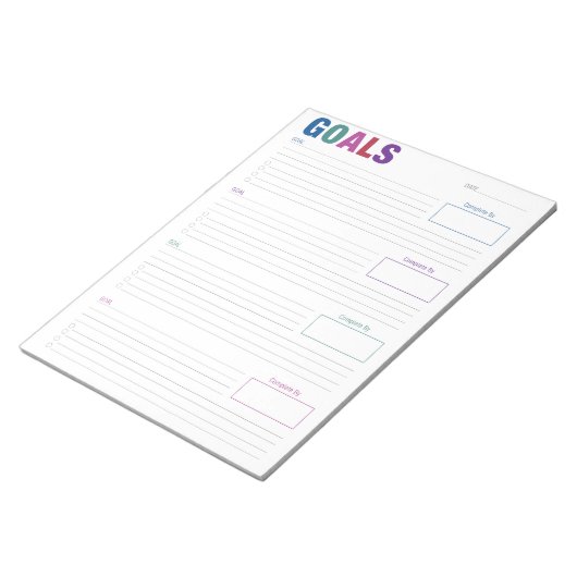 Farbenfrohe Zielverfolgung Notepad Notizblock (angewinkelt)