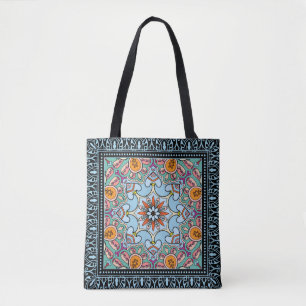 Farbenfrohe Zierdoodle: symmetrisches Muster. Tasche