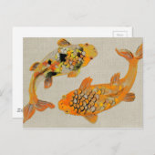 Farbenfrohe Zierfische Koi Fisch Schwimmen Postkarte (Vorne/Hinten)